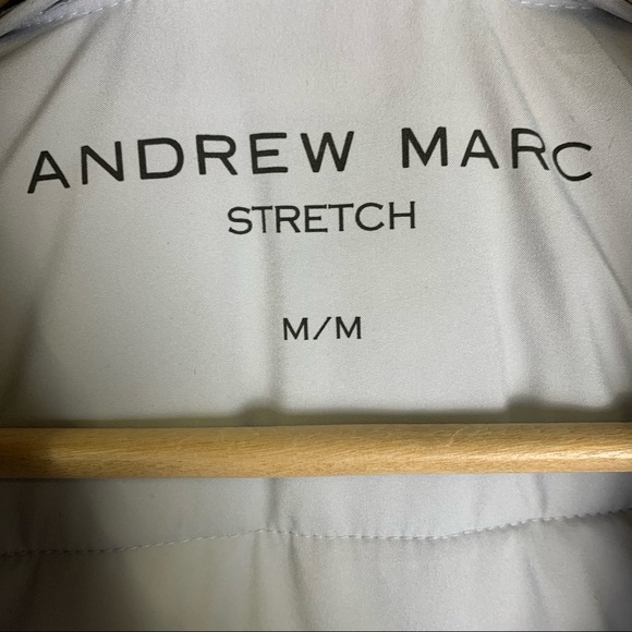 Andrew Marc Light Grey Quilted Hooded Lined Long Stretch Winter Jacket Medium - Picture 6 of 7